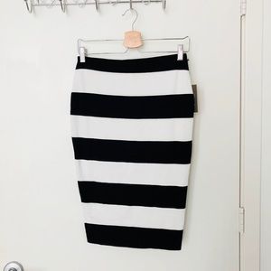 Black and White Stripped Vince Camuto Pencil Skirt